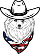 German Spitz Dog vector eps , Dog in Bandana, sunglasses, Fourth , 4th July vector eps, Patriotic, USA Dog, Cricut Silhouette Cut File