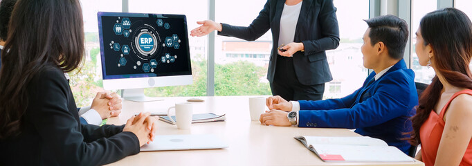 Poster - erp enterprise resource planning software for modish business to plan the marketing strategy