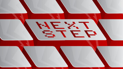 Poster - Computer Keyboard with Next Step text. Close-up of an electronic Computer Device part, keypad.
