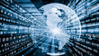 © InfiniteFlow - Futuristic global social media, people network and tacit digital data sharing . Concept of smart digital transformation and technology disruption that changes global trends in new information era .