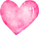 Pink watercolor heart shape