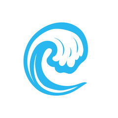  blue water wave line icon in the sea