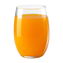 Fresh Orange Juice Isolated On Alpha Layer Background.