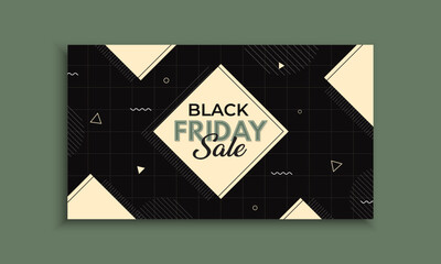 Wall Mural - Black Friday sale website banner and social media template