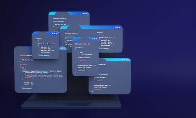 web development programming code or app development and web design on computer for seo optimization 