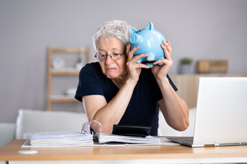 Poster - Worried Elderly Stressed By Debt