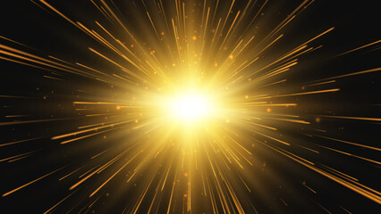 Wall Mural - light effect. star burst. gold glitter star or sun. vector background