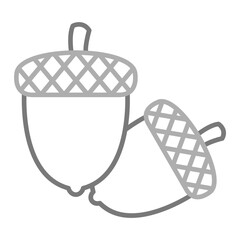 Wall Mural - Acorn Greyscale Line Icon