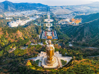 Aerial photography of Lingshan Giant Buddha Scenic Spot, Wuxi City, Jiangsu Province, China