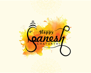 Happy Ganesh Chaturthi typography vector illustration