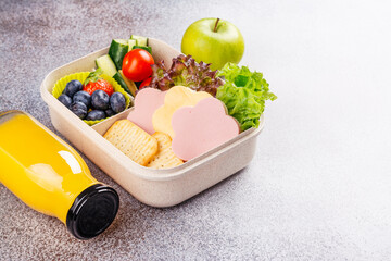 Wall Mural - Healthy school lunch box