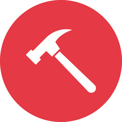 Sticker - Hammer Glyph Circle Background Icon