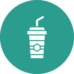 Sticker - Soft Drink Glyph Circle Background Icon