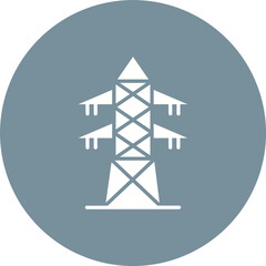 Poster - Electric Tower Glyph Circle Background Icon