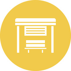 Sticker - Bus Stop Glyph Circle Background Icon