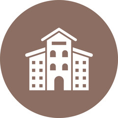 Sticker - Apartments Glyph Circle Background Icon