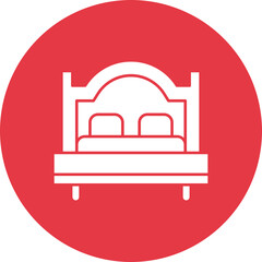 Poster - Bed Glyph Circle Background Icon