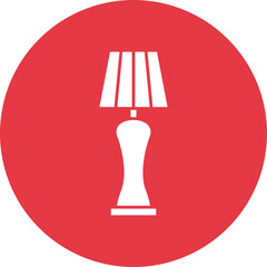 Sticker - Floor Lamp Glyph Circle Background Icon