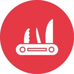 Poster - Pocket Knife Glyph Circle Background Icon