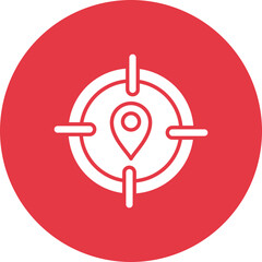 Poster - Target Location Glyph Circle Background Icon