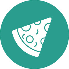 Poster - Pizza Slice Glyph Circle Background Icon