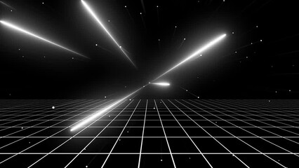 Wall Mural - vj abstract laser light colorful glowing neon lines background. video ultra 4k
