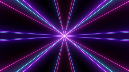 Aufkleber - VJ Abstract laser light colorful glowing neon lines background. for music event. Video Ultra 4K