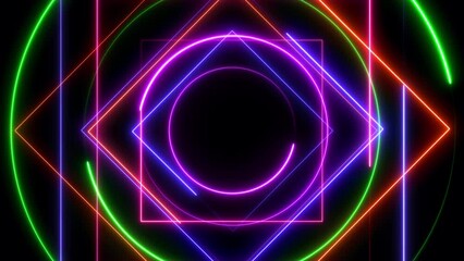 Wall Mural - abstract pattern laser show colorful background loop. 4k