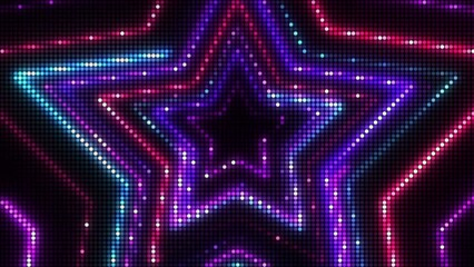 Wall Mural - abstract neon star light colorful glowing background. video ultra 4k