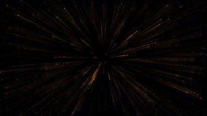 Wall Mural - abstract gold particles flickering light zoom background 4k