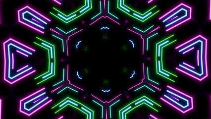 Wall Mural - vj abstract laser light colorful glowing neon lines background. video ultra 4k