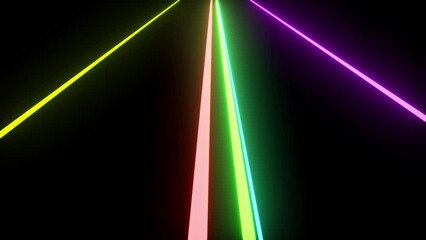 Wall Mural - vj abstract laser light colorful glowing neon lines background. video ultra 4k
