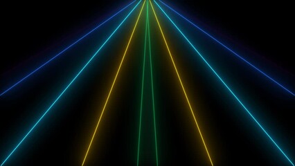 Wall Mural - vj abstract laser light colorful glowing neon lines background. video ultra 4k