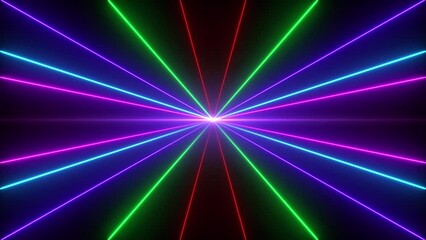 Wall Mural - vj abstract laser light colorful glowing neon lines background. video ultra 4k