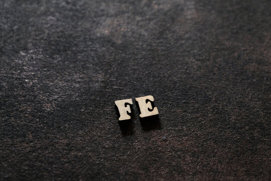 The letters F and E above the dark field. Initials FE
