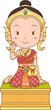 cartoon character of Nang Kwak is a household divinity of Thai folklore. She is deemed to bring good fortune, wealth, prosperity, attract customers to a business.	