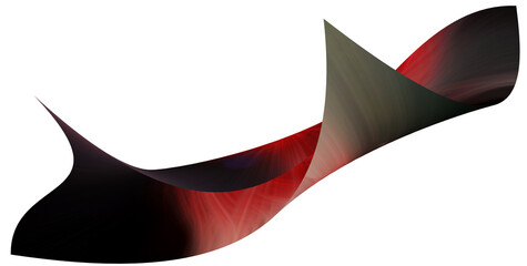 Poster - black and red ribbon isolated on white background