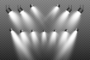 Aufkleber - White scene on with spotlights. Vector illustration.	
