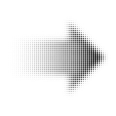 Halftone gradient vector short arrow design element for user interface