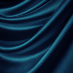 Wall Mural - Black blue went satin. Curtain. Close-up. Luxury background for design. Soft folds. Wavy. Shiny smooth silky fabric. Christmas, Valentine, festive, New Year.