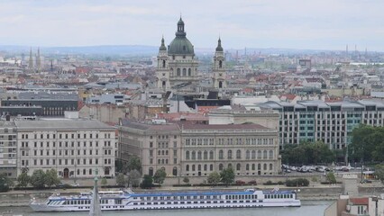 Wall Mural - St Stephen Basilica Landmark in Budapest City Summer Day Tilt up