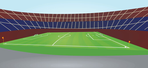  Soccer arena stadium. vector illustration
