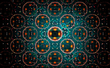 Aufkleber - digital illustration abstract image generated fractal background image wallpaper pattern of various geometric shapes and lines of various colors for computer graphics or web design