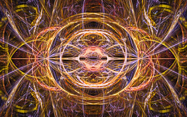 Aufkleber - digital illustration abstract image generated fractal background image wallpaper pattern of various geometric shapes and lines of various colors for computer graphics or web design