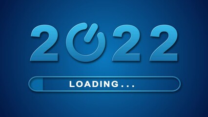 Fototapete - Loading New Year 2023 - digital technology blue background start New Year 2023