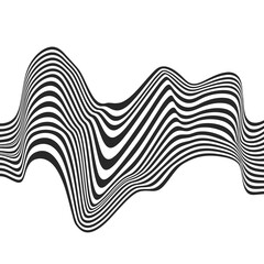 Wall Mural - Op art illusion with black lines