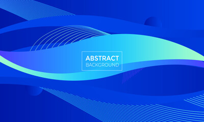 Poster - abstract blue gradient wave concept background design