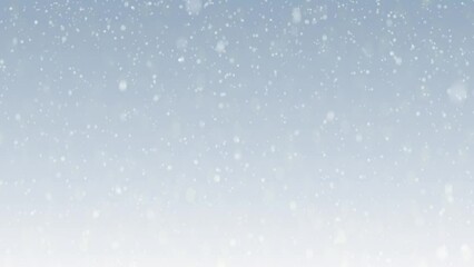 Wall Mural - Looping animated Christmas background of falling snow on light blue background