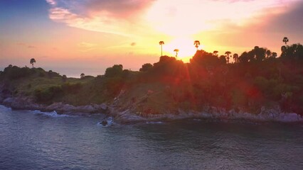 Wall Mural - Phuket island Thailand travel destination aerial sunset view