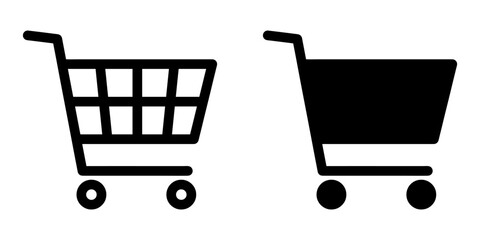 Fototapete - ofvs114 OutlineFilledVectorSign ofvs - shopping cart vector icon . isolated transparent . shop and sale sign . black outline and filled version . AI 10 / EPS 10 . g11436